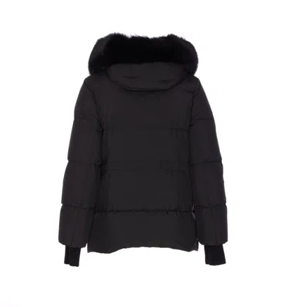 Moorer Quilted Jacket With Removable Fur Hood In Black