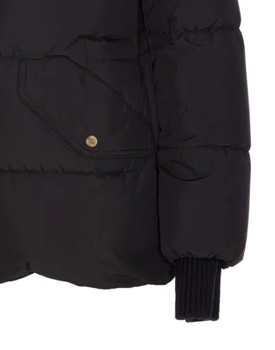 Moorer Quilted Jacket With Removable Fur Hood In Black