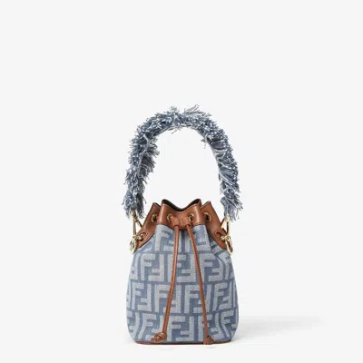 Fendi "mon Tresor" Bag In Jacquard Ff In Blue