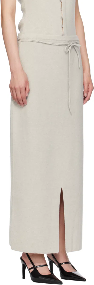 Le17septembre Gray String Straight Knit Maxi Skirt