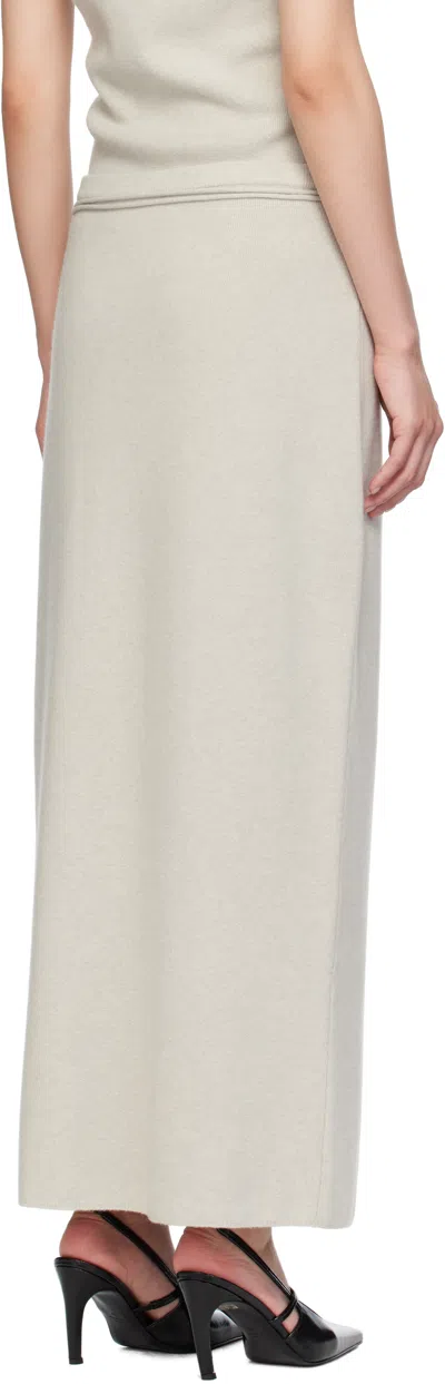 Le17septembre Gray String Straight Knit Maxi Skirt