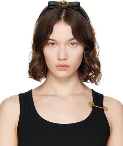 Versace Black Gianni Ribbon Scrunchie