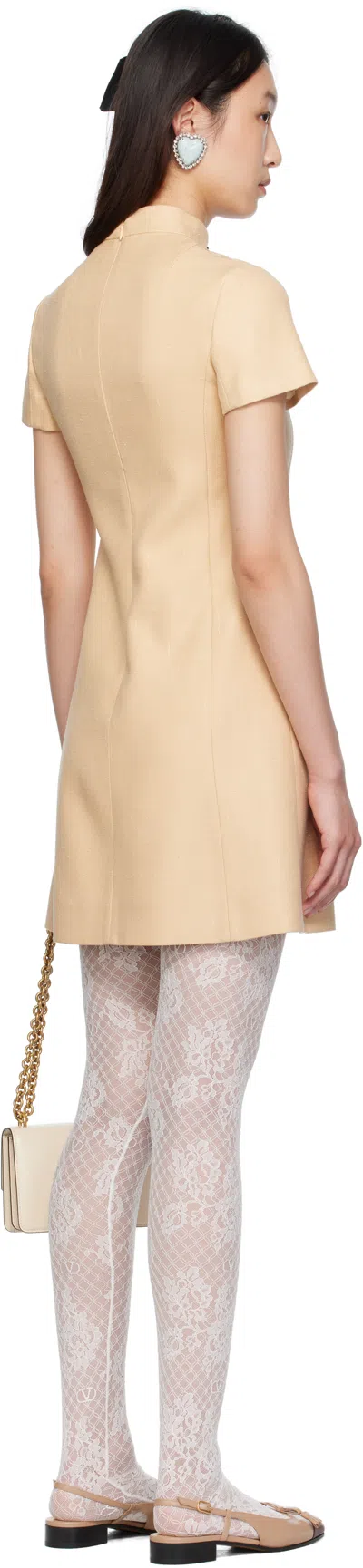 Valentino Beige Rustic Silk Minidress