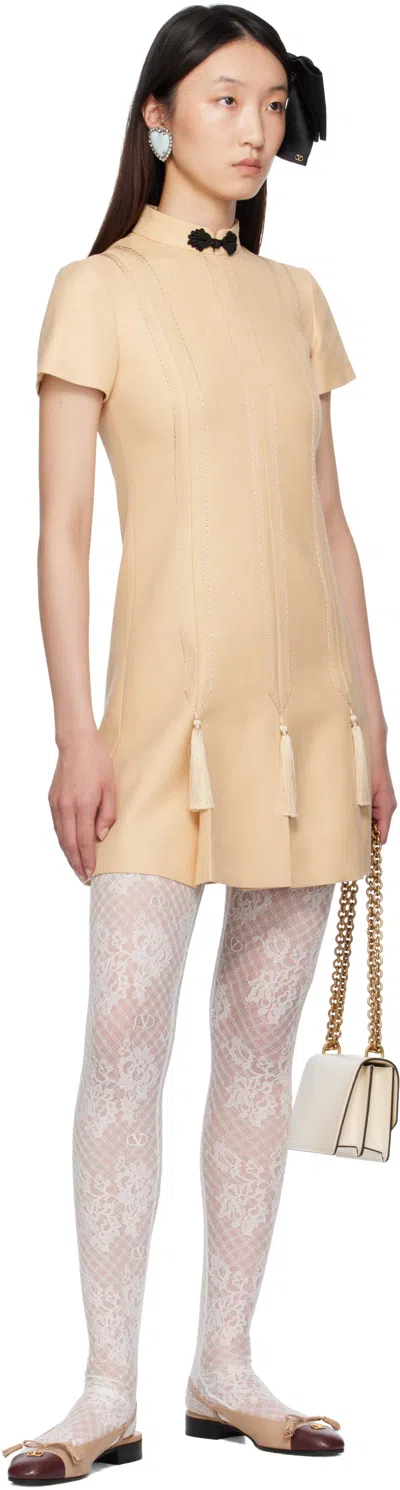 Valentino Beige Rustic Silk Minidress