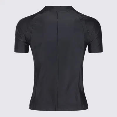 Alexander Wang Stand-collar Short-sleeved Shirt In Black