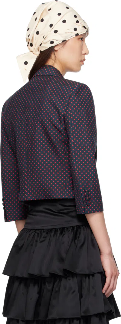 Valentino Navy Plusdepois Print Bow Jacket