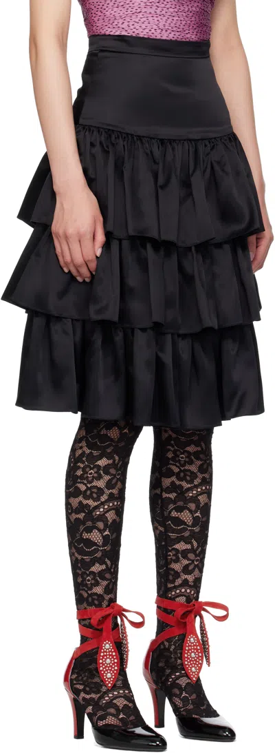 Valentino Ruffled Taffeta Skirt Woman Black 42