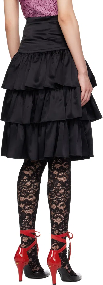 Valentino Ruffled Taffeta Skirt Woman Black 42