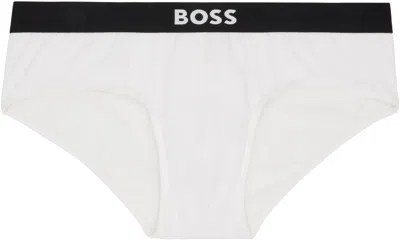 Hugo Boss Three-pack White & Black Logo-waistband Briefs