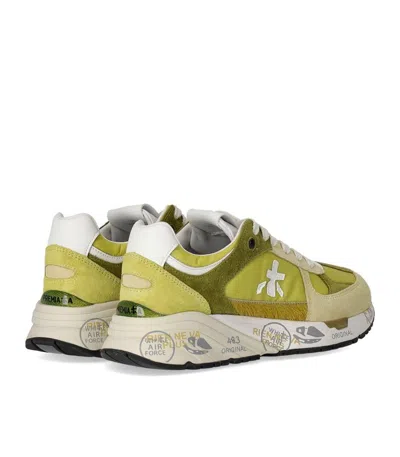 Premiata Mased 7398 Sneaker With Green Suede Accents