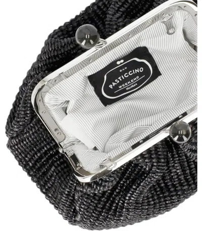 Weekend Max Mara Pasticcino Palmas Small Black Clutch Bag