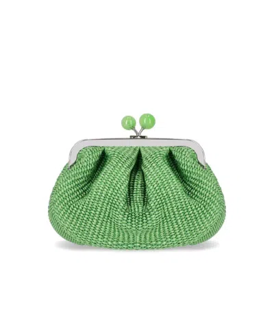 Weekend Max Mara Pasticcino Palmas Small Emerald Green Clutch Bag
