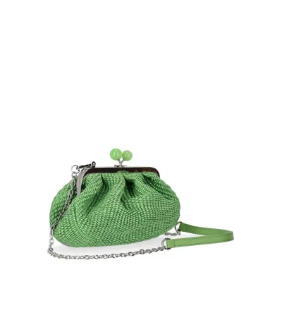 Weekend Max Mara Pasticcino Palmas Small Emerald Green Clutch Bag
