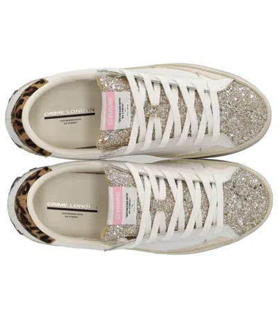 Crime London Distressed Glitter White Sneaker