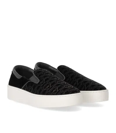 Emporio Armani Black Monogram Slip-on Sneaker