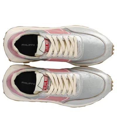 Philippe Model Tour Low Vintage Metal Argent Rose Sneaker