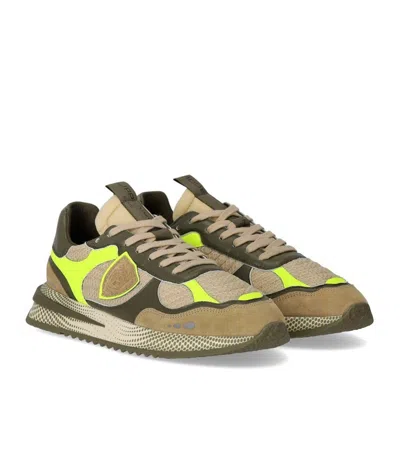 Philippe Model Olympique Neon Military Green Sneaker In Multi