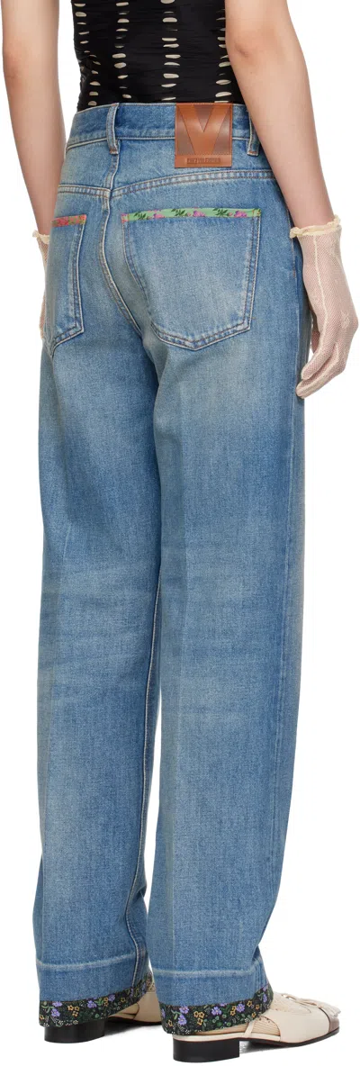 Valentino Straight-fit Denim Pants With Colorful Embellishments