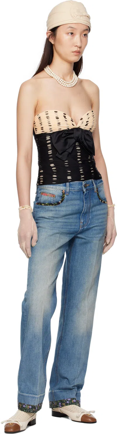 Valentino Straight-fit Denim Pants With Colorful Embellishments