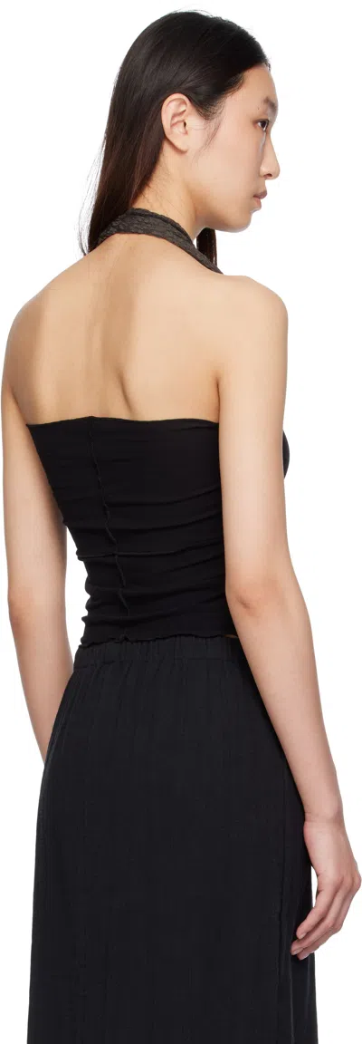 Baserange Black Nehru Halter Top In Black