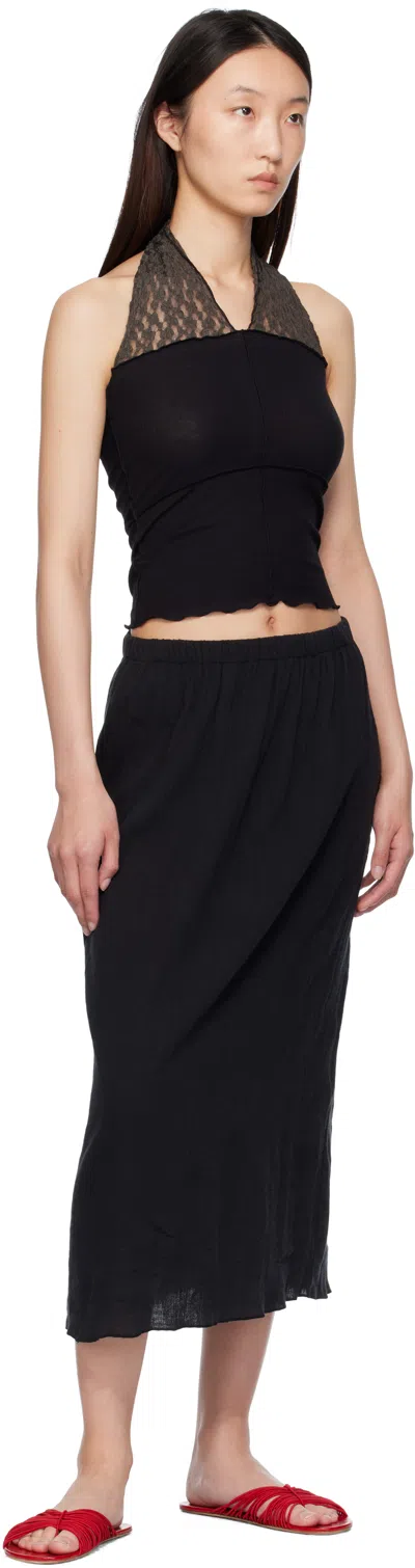 Baserange Black Nehru Halter Top In Black