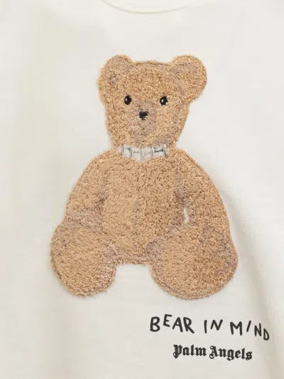 Palm Angels Cotton Crew Neck Sweatshirt With Teddy Bear Motif