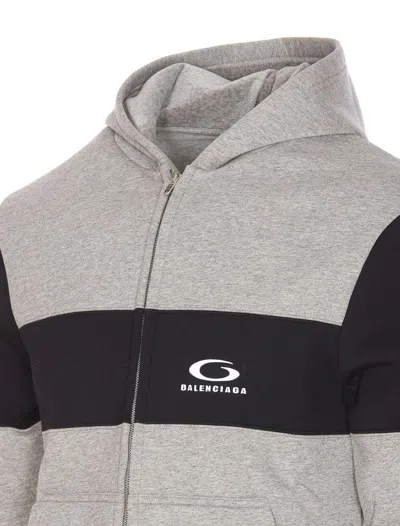 Balenciaga Jersey Hoodie Sweatshirts Grey In Gray
