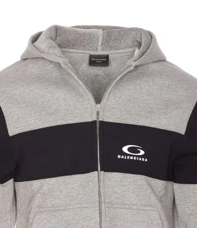 Balenciaga Jersey Hoodie Sweatshirts Grey In Gray