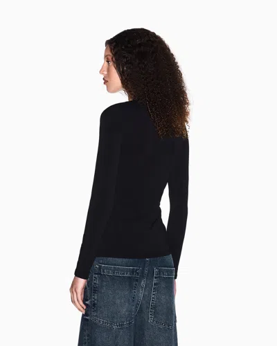 Armani Exchange Long Sleeves T-shirts In Black