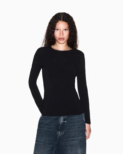 Armani Exchange Long Sleeves T-shirts In Black