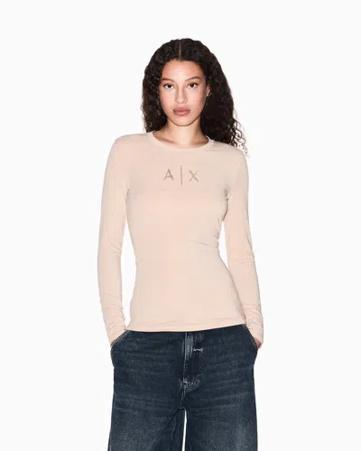 Armani Exchange Logo-print Sweatshirt In Neutral