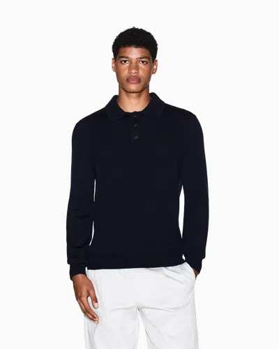 Armani Exchange Knitted Polo Shirts In Black