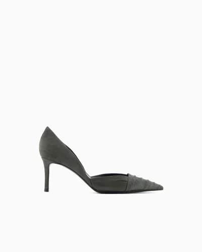 Giorgio Armani Suede Court Shoes In Multi
