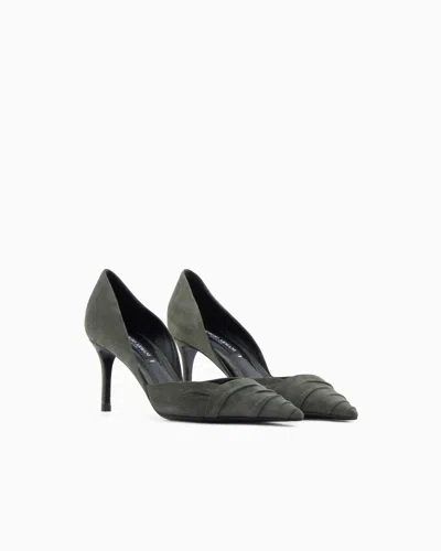 Giorgio Armani Suede Court Shoes In Multi