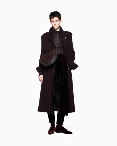Giorgio Armani Mock-neck Silk Jumper In Brown