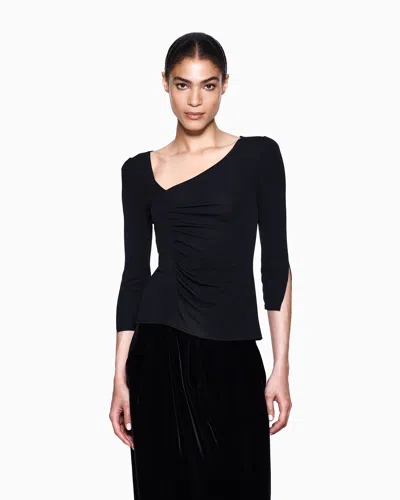 Giorgio Armani Viscose Jersey Jumper With An Asymmetric Neckline