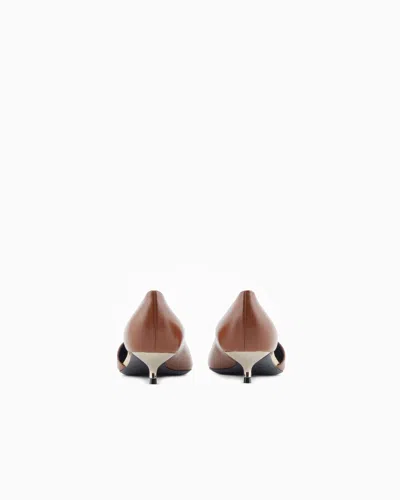 Giorgio Armani 35mm Cut-out Pumps In Brown