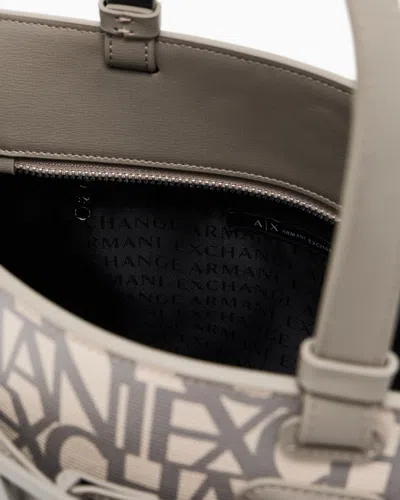 Armani Exchange Large Tote Bag With Double Handles And Shoulder Strap