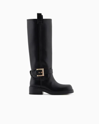Armani Exchange Boots With Strap In Black