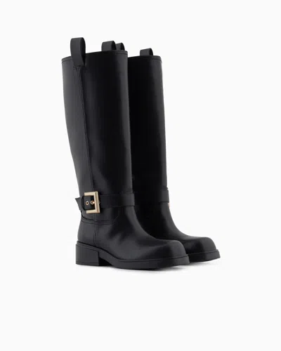Armani Exchange Boots With Strap In Black