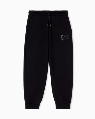 Ea7 Visibility Cotton-blend Joggers In Black