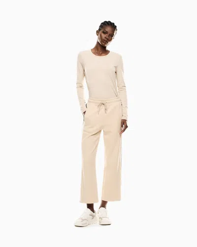 Ea7 Core Lady Stretch-jersey, Long-sleeved T-shirt In Neutral