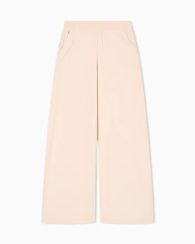 Ea7 Core Lady Stretch-cotton Wide-leg Trousers