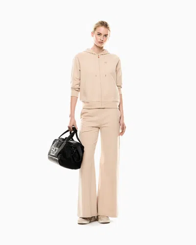 Ea7 Core Lady Stretch-cotton Wide-leg Trousers