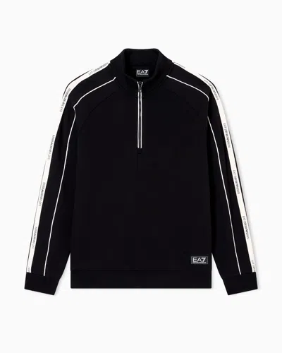 Ea7 Cotton-blend Logo Series Sweatshirt In Black