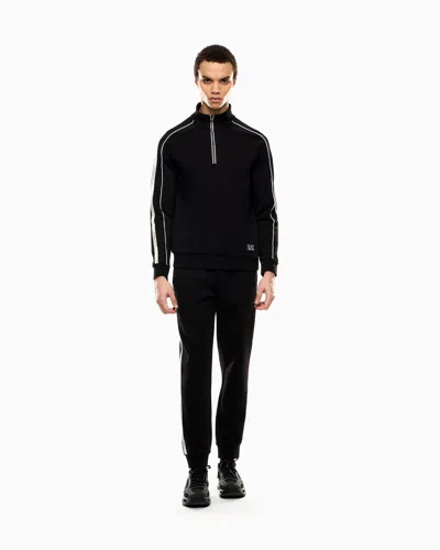 Ea7 Cotton-blend Logo Series Sweatshirt In Black