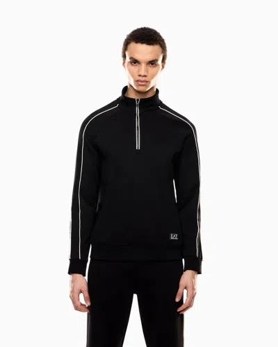 Ea7 Cotton-blend Logo Series Sweatshirt In Black