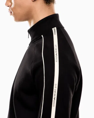 Ea7 Cotton-blend Logo Series Sweatshirt In Black