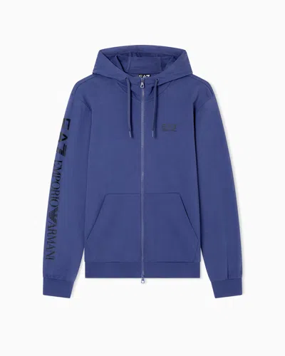 Ea7 Logo Series Hooded Cotton Sweatshirt