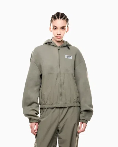 Ea7 Contemporary Sport Hooded Sweatshirt With Scuba Inserts